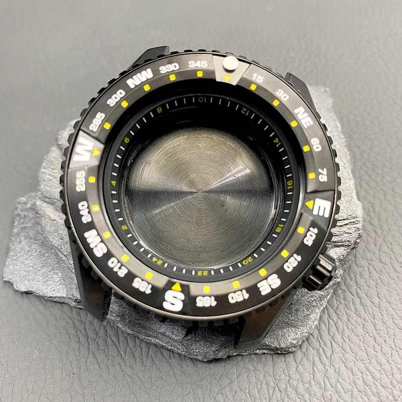 New Design 45mm Black PROSPEX SNR025 Case NH35 Dial Fits 7S26 7S36 4R35 4R36 NH35 NH36 Japan Automatic Movement Watch Case