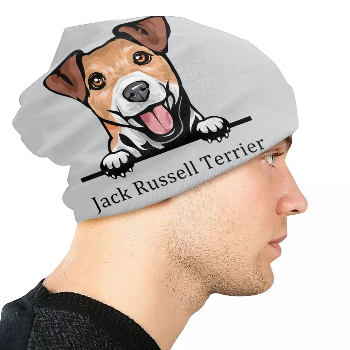 

Зимняя теплая вязаная шапка Jack Russell для собак, шапка с капюшоном для домашних животных, уличная лыжная шапка