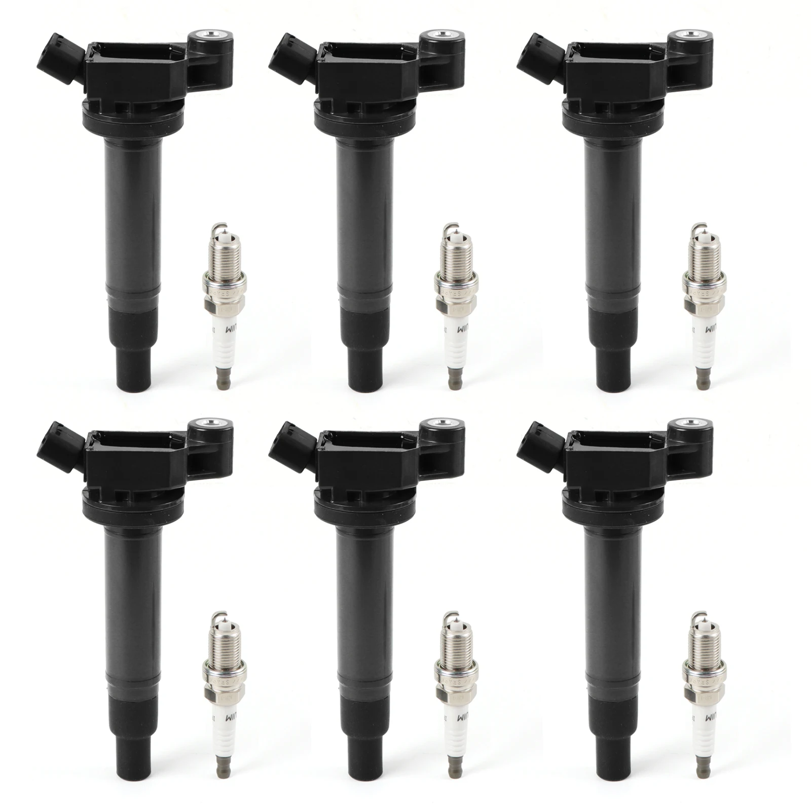 6pcs 610-58572 6731301 90919-02234 GN10536 MD322771 Ignition Coils + Spark Plugs For Toyota Camry Lexus UF267