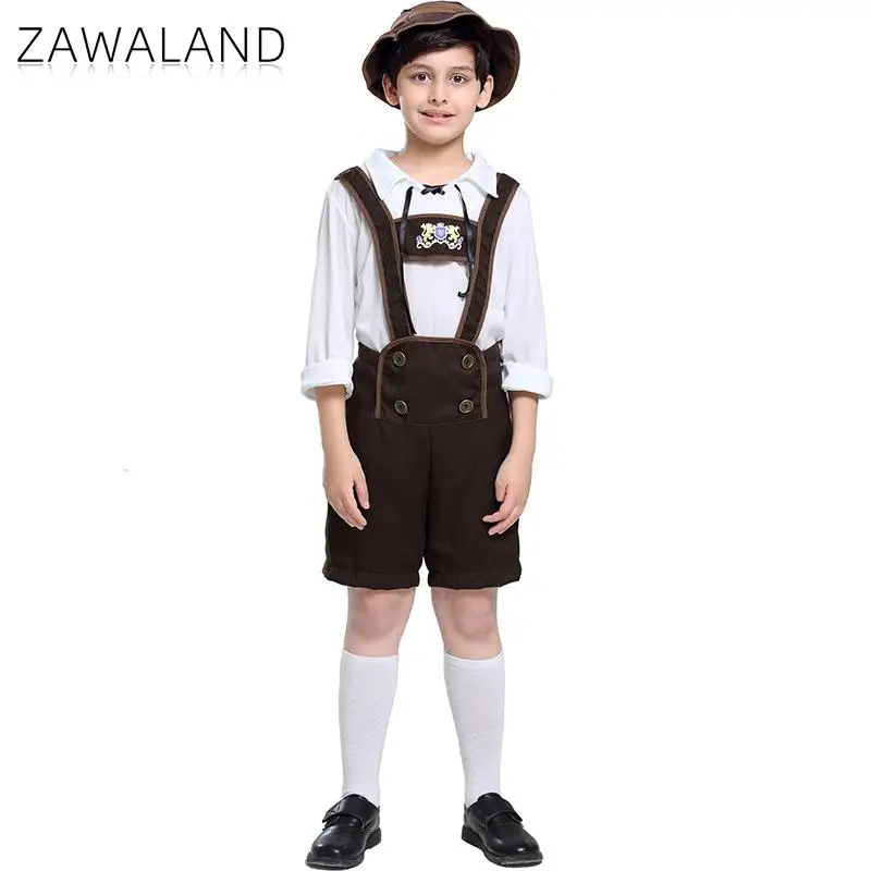 Zawaland Beer Festival Children Set Boy Holiday Party Overalls Suit Halloween Fashion Cosplay Costume Performance Clothing