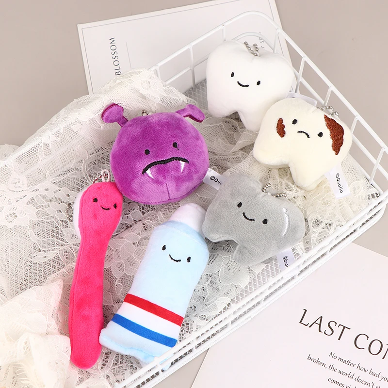 

Cute Fun Plush Doll Toy Cartoon Stuffed Tooth Toothpaste Toothbrush Dolls Keychain Bag Pendant For Kids Gifts