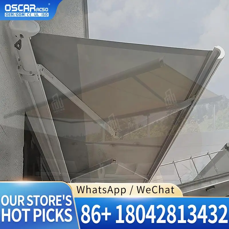 Premium Durable Aluminum Full Cassette Outdoor Motorized Retractable Sun Shade Canopy Shelter Patio Garden Villa Europe Backyard