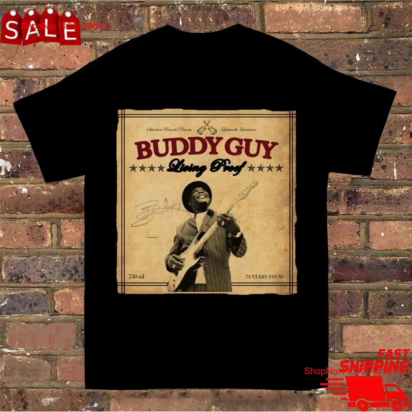 Buddy Guy living proof T Shirt short sleeve Black Full size S to 5XL vintage Washed Stretched streetwear Breathable Slightly