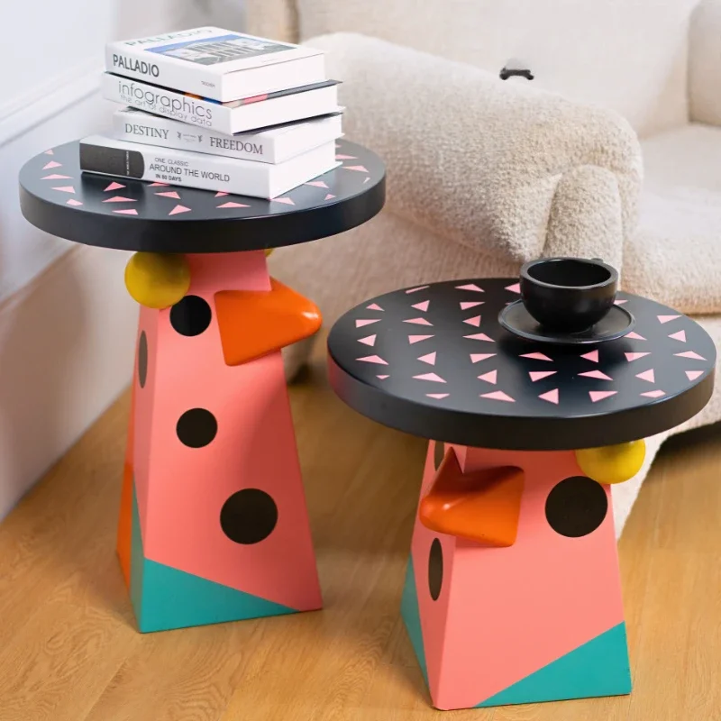 Creative living room dopamine side table coffee table cartoon art bedside table