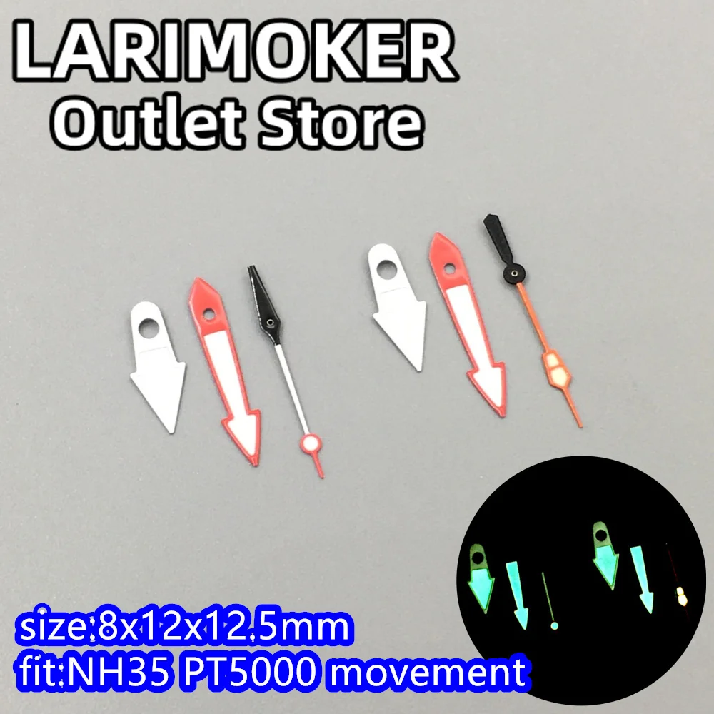 

LARIMOKER White watch hands green yellow luminous hands fit NH35 NH36 NH38 NH70 ETA 2824 2836 PT5000 movement Watch Accessories