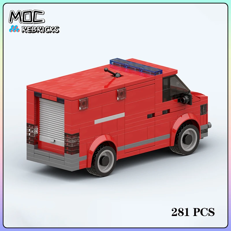 Stadt Serie MOC Feuer Erste Responder Rehab Fahrzeug Baustein Modell Kit DIY Puzzle Montage Display Spielzeug Kind Weihnachten Geschenk