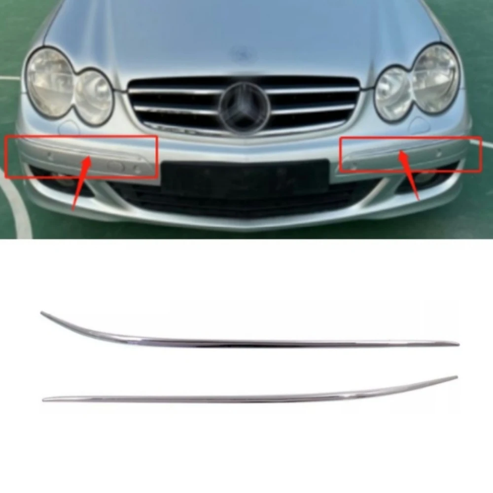 Image of Vordere Stoßstangen-Chrom-Zierleiste A2098850921 A2098851021 Für Mercedes Benz CLK-Klasse W209 CLK350 CLK550 2006-2009