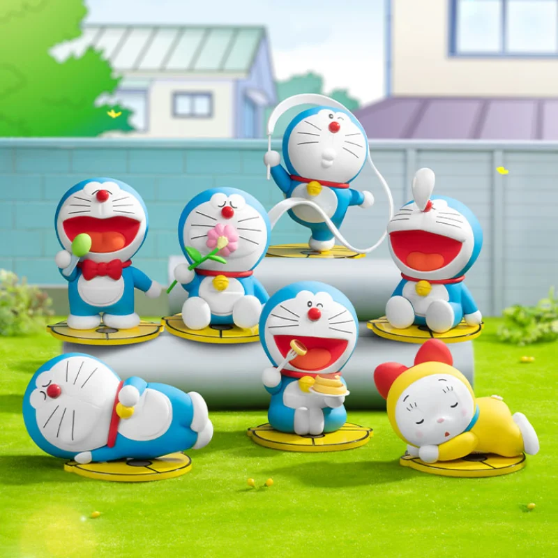 Doraemon Leisure Time Series Blind Box, Caixa Surpresa, Action Figure Original, Modelo Cartoon, Coleção Mystery Box, Presente Meninas