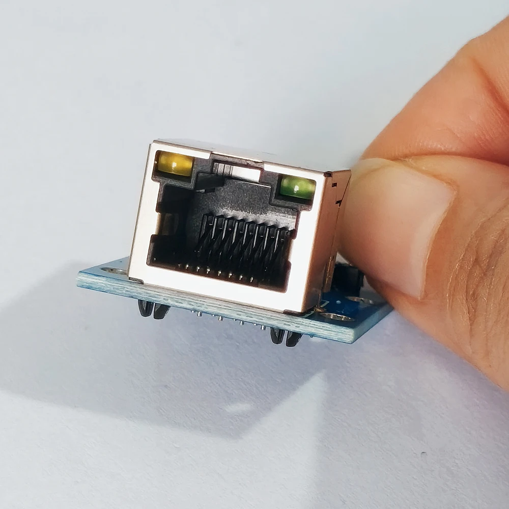 1/5 Stück RJ45-Buchse mit Breakout-Board und blauer LED-Licht-Schutzfolie, 2,54 mm DIP-Pin, Ethernet-Kristallbuchse, Test-PCB-Adapter – Detail 7