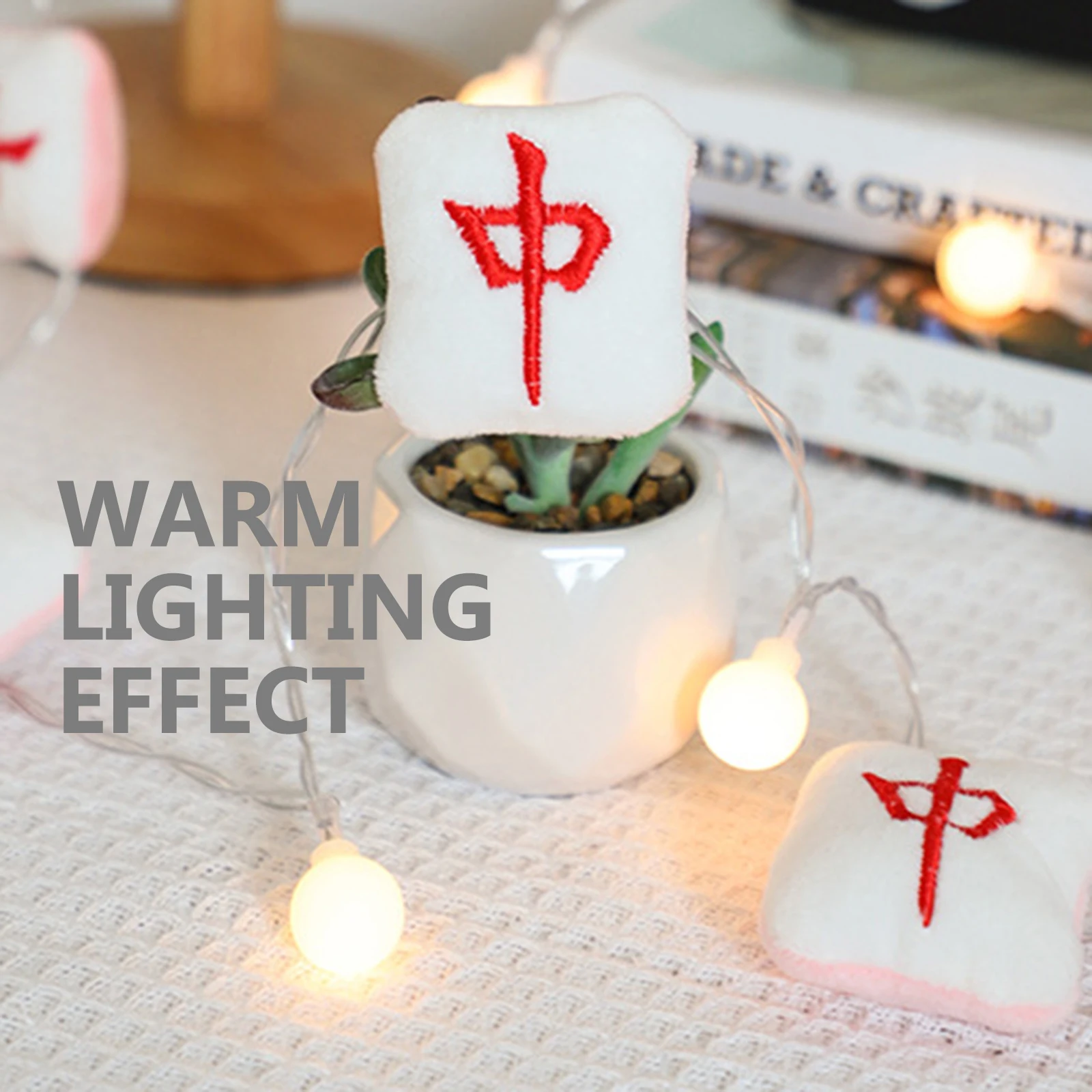 

Mahjong String Light Decor Party Supplies Warm Lighting Effect Creative Design Simple Structure Operated