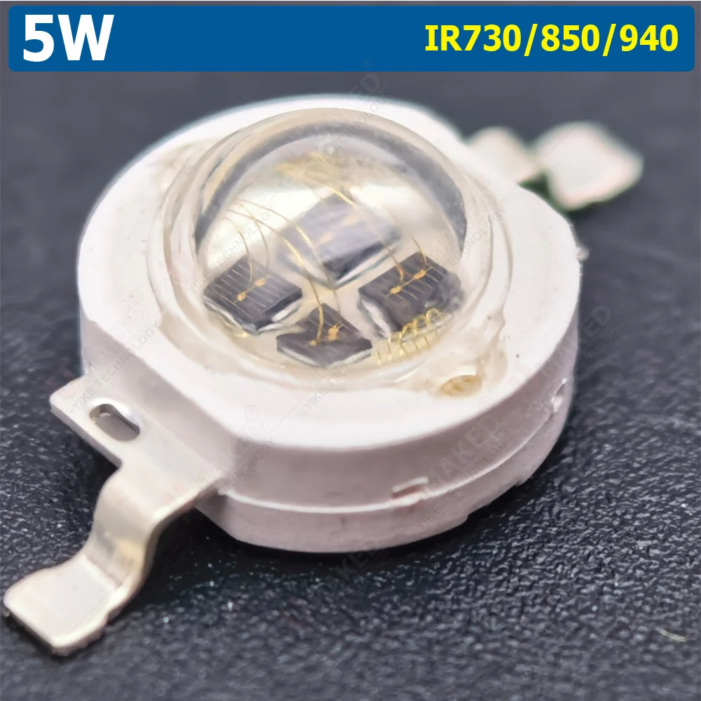 10pcs 5W 45mil x4 IR730 IR850 IR940nm High Power Intensity Led SMD Chip Infrared Far Red Light Bead 5W Smd Cob Ir Led bulb lamp
