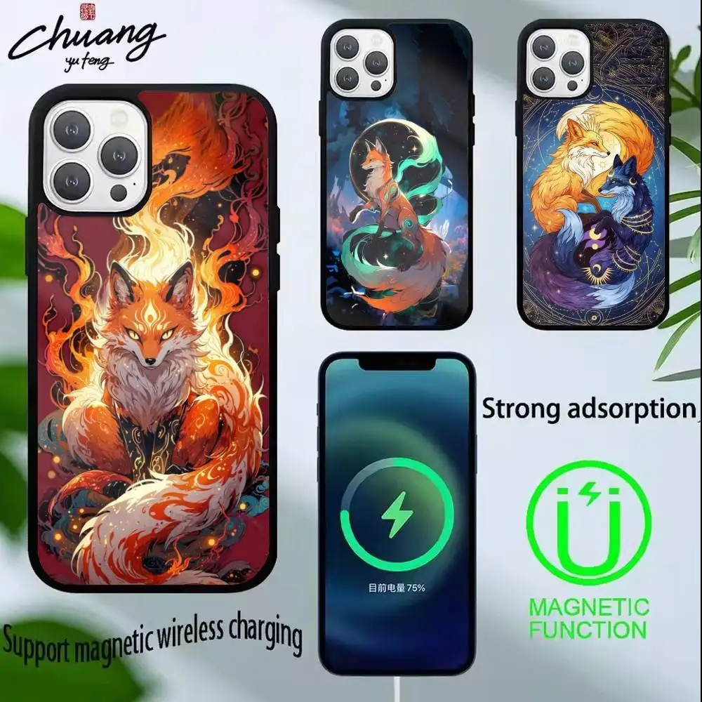 

Sunny Fox Phone Case For iPhone 14,16,15,13,17,12,Plus,Pro,Max Magnetic For Magsafe Frosted Cover