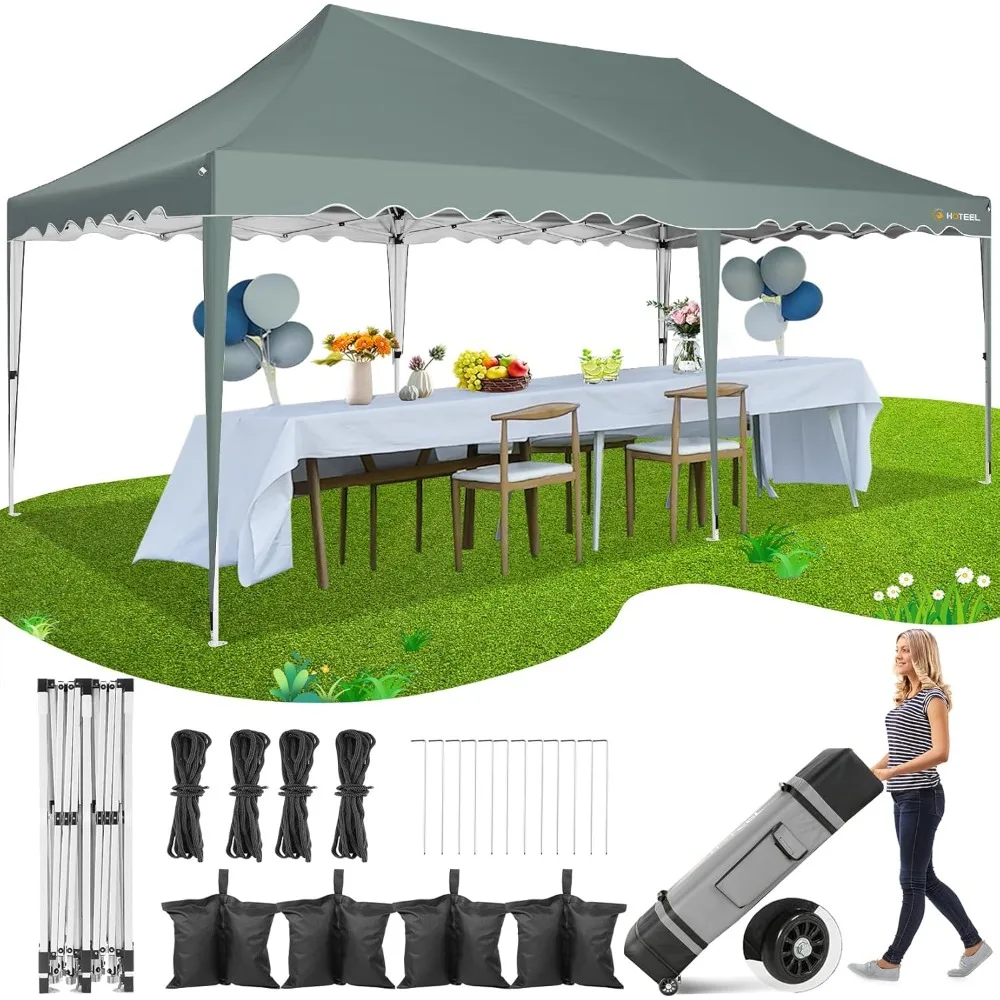 

HOTEEL Canopy Tent 10X20 Pop Up Canopy, Commercial Instant Tent with Wheeled Bag& Curled Edge, Protable Tents for Parties, Weddi