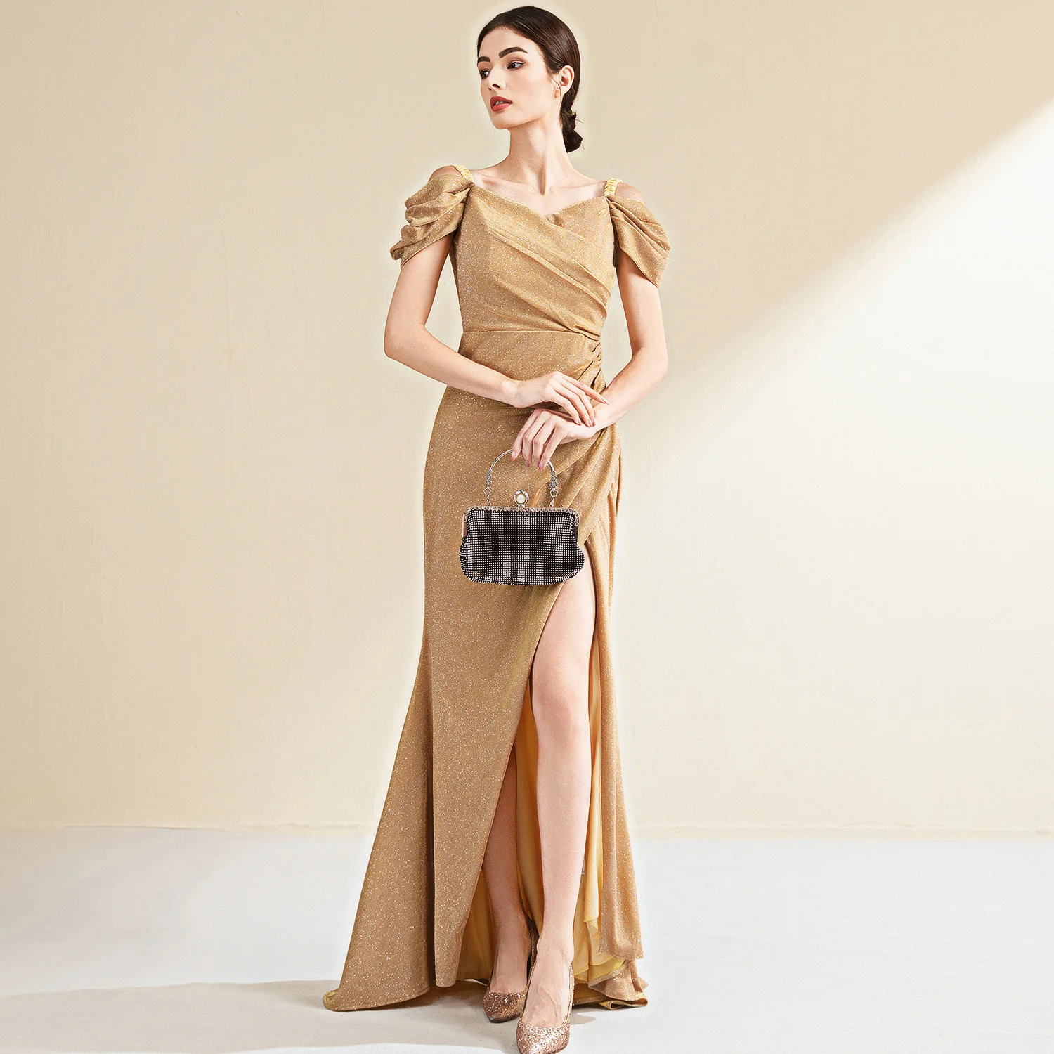 

Evening Dress for Women 2026 New High-Grade Ladies Temperament Entry Banquet Simple and Elegant Daily Short Sleeve Dress