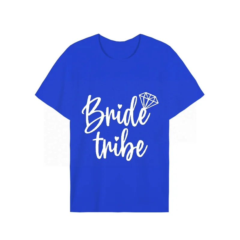 T-shirts para As Mulheres Casual Ladies Moda Feminina Gráfico Tee Mulheres Noiva Tribe Verão T Roupas T-shirt Bridal Party Ladies Tops