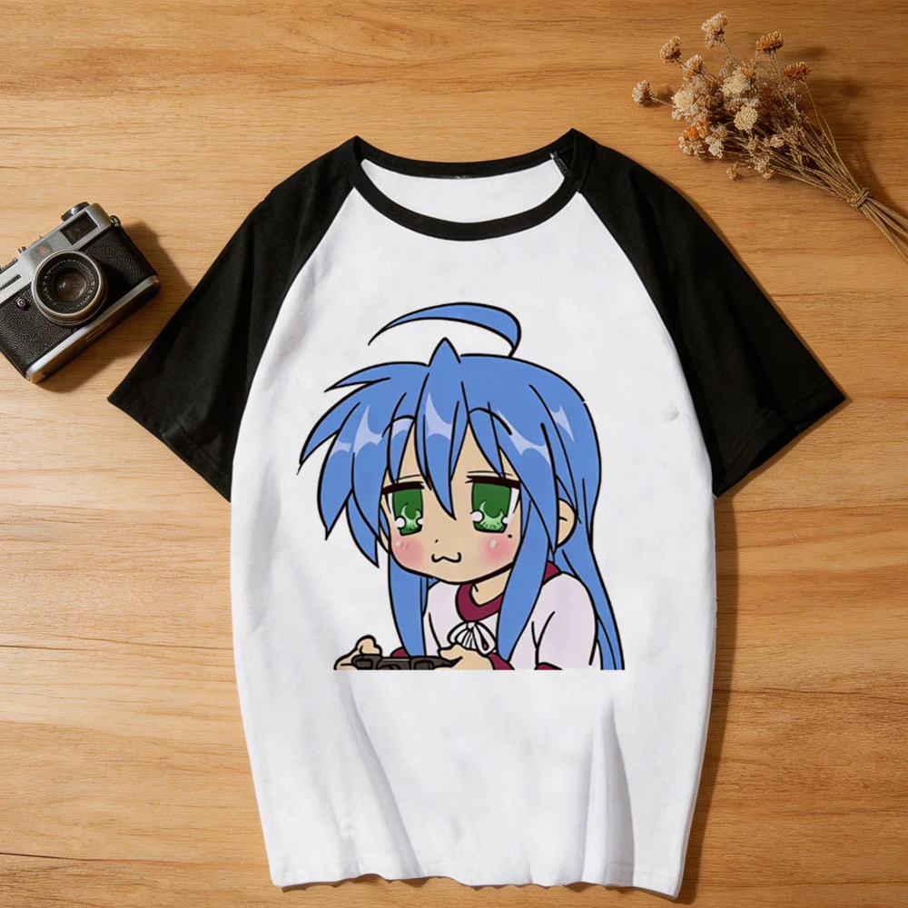 Lucky Star Otaku t shirt girl japan cutecore Psychedelic cute top tees y2k cutecore emo