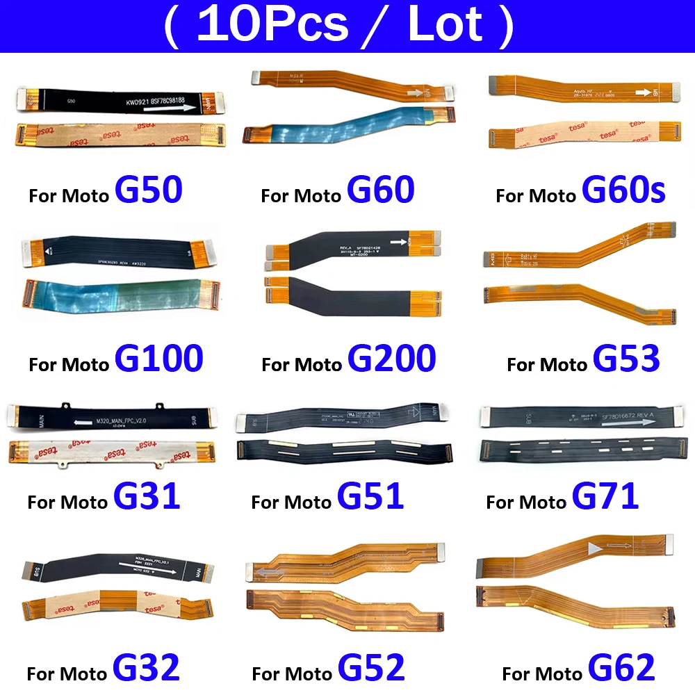 

10 шт., гибкий кабель материнской платы материнской платы для Motorola Moto G31 G71 G51 G100 G60 G50 G52 G62 G60s G200 G32 G82 G53 5G