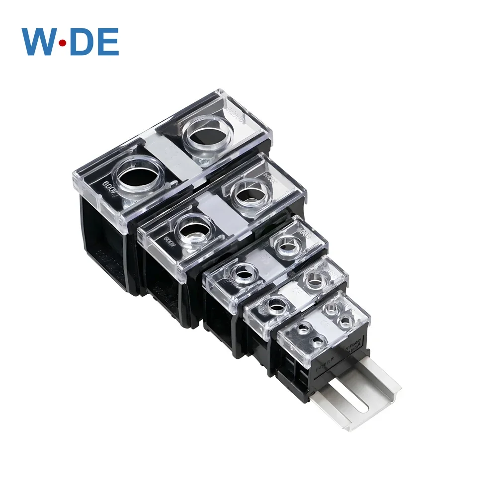 

1 Piece DIN Rail Terminal Block IN Type Junction Box 600V 20/30/50/60/90/130/240A Split High Current Brass Wire Connector