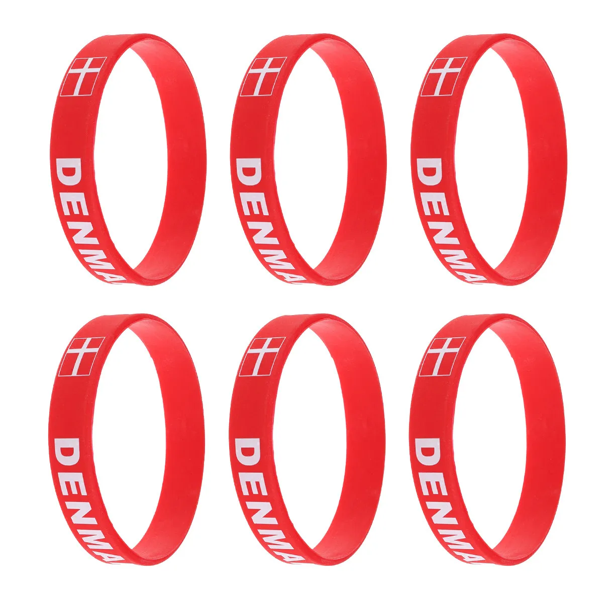 

6Pcs Soft Comfortable Silicone Country Wristband One Size Fits Most for Football Match Cheer Support National Pride Country Flag