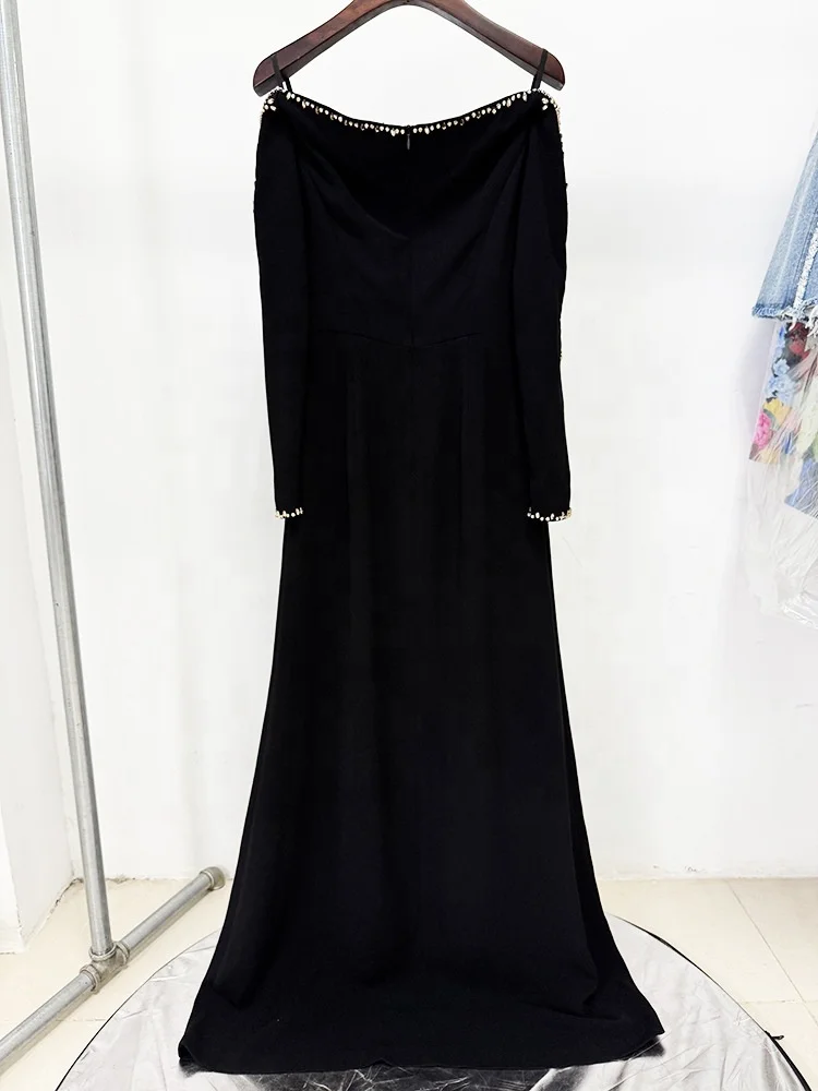 Elegante Luxus-Abendkleider, schulterfrei, lange Ärmel, Netz-Diamant-Kleid, exquisite, hochwertige Abschlussball-Party-Kleider, individuell gestaltet