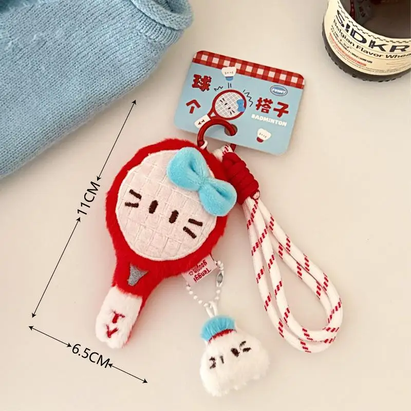 [JT] 1Pc Kawaii Badminton Racket Pluche Sleutelhanger Cartoon Gevulde Pop Rugzak Decoratie Accessoires Vriend Verjaardagscadeau