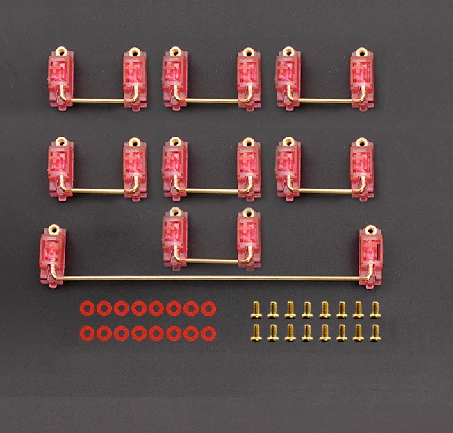 기계식 키보드 금도금 나사 안정기, PCB 장착용, 체리 MX 스위치, 2u, 6u, 6.25u, 7u