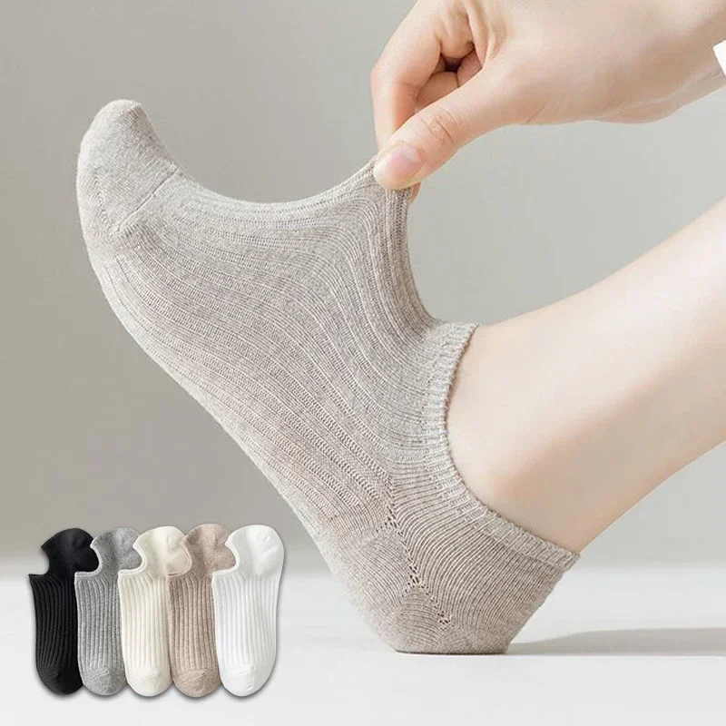 

New Women's Solid No Show Socks Breathable Sweat Resistant Anti-odor Invisible Sock Breathable Casual Comfortable Sox Female