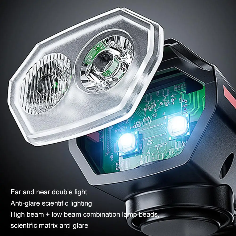 Bike Front Lamp with Horn Bicycle Front Light with Solar Panels 120dB TYPE-C fast Charging Outdoor Flashlight Bicycle Lamp