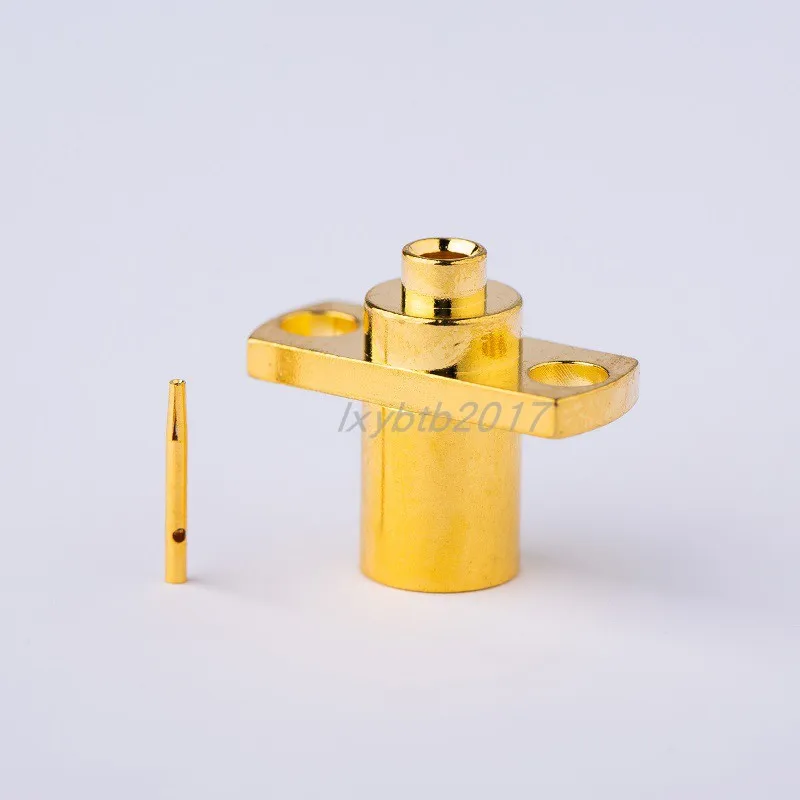 SMB-KFB2 RF connector female seat two-hole flange adaptation 086 soldered RG405 cable hole spacing 12mm