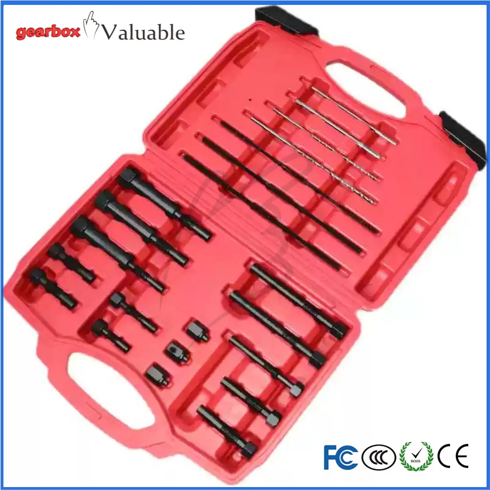 Motor vehicle broken glow plug electrode removal tool glow plug broken electrode thread repair tool for machinists.