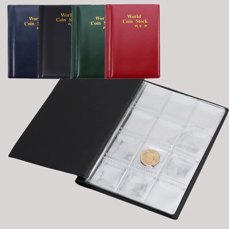 120 Grid Coin Collecting Album Books Coinning Holders World Coinning Storage Collecting Album Book PU Case Collection Pockets