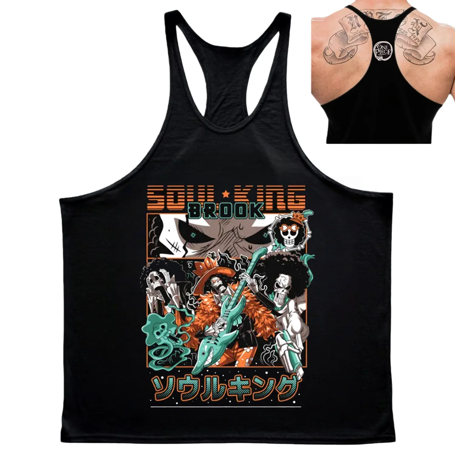 

One Piece Japanese Anime Printed Cotton Tank Top Casual Fashion Men and Women Trendy Gym Oversized Ventilate Summer Vest Unisex