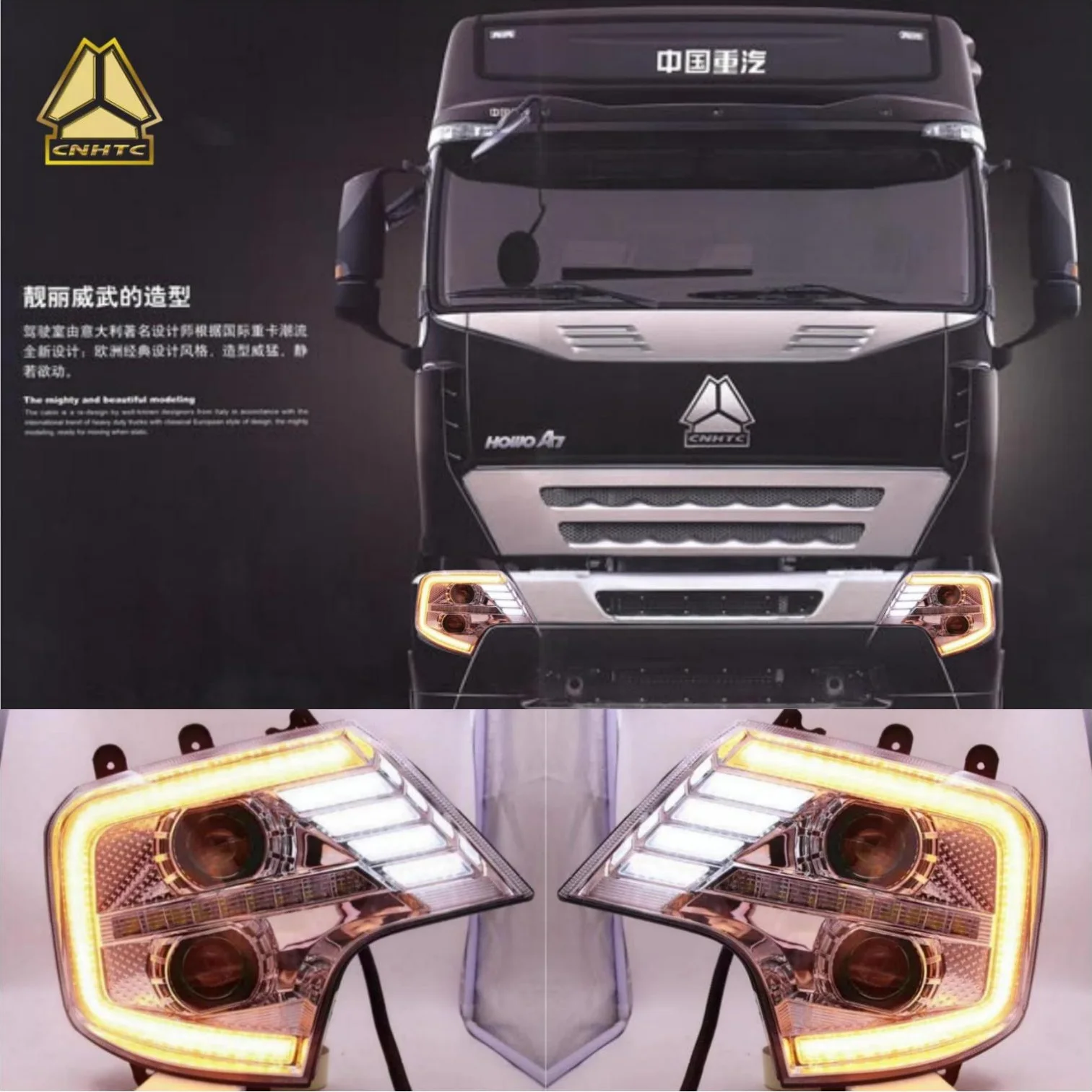 

HOWO A7 Truck LED Headlight WG9925720001 WG9925720002 LED Front Lamp LED Head Lamp For Sinotruk Parts HOWO Lamp HOWO Light