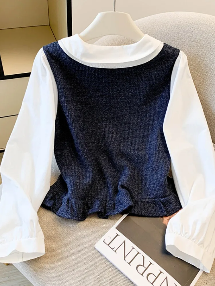 แนะนำเสื้อคอปกตุ๊กตาแบบผูกเองสำหรับผู้หญิง สีออร์ท ดีไซน์สีสันสดใส สไตล์เกาหลี แต่งกระดุม แขนยาว