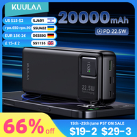 KUULAA 20000mAh Power Bank Portable External Battery 22.5W Fast Charging Portable Charger For iPhone xiaomi redmi poco Powerbank