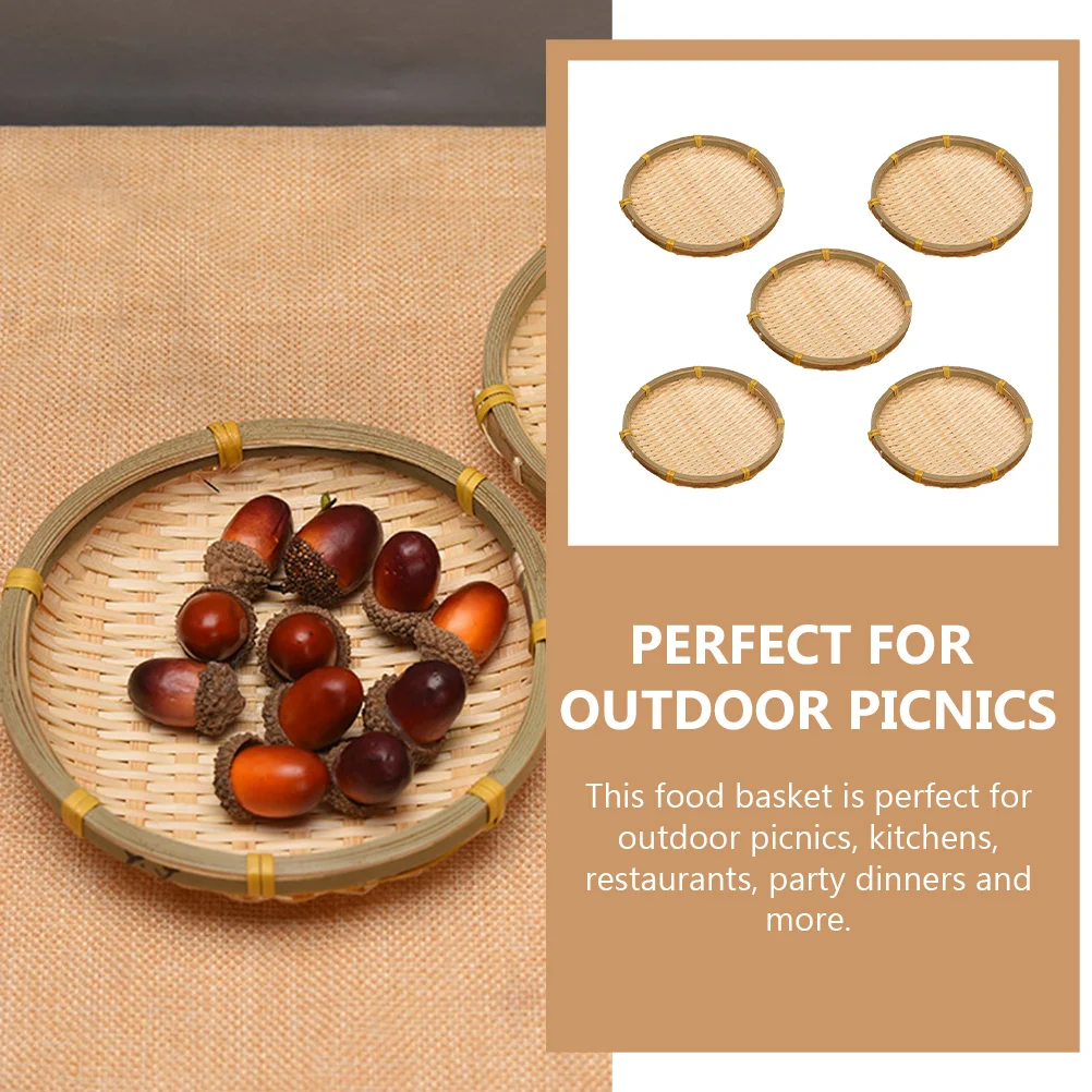 

Bamboo Weaving Sieves Fruit Vegetable Baskets H woven Storage Containers Sifting Draining Kitchen Accessories