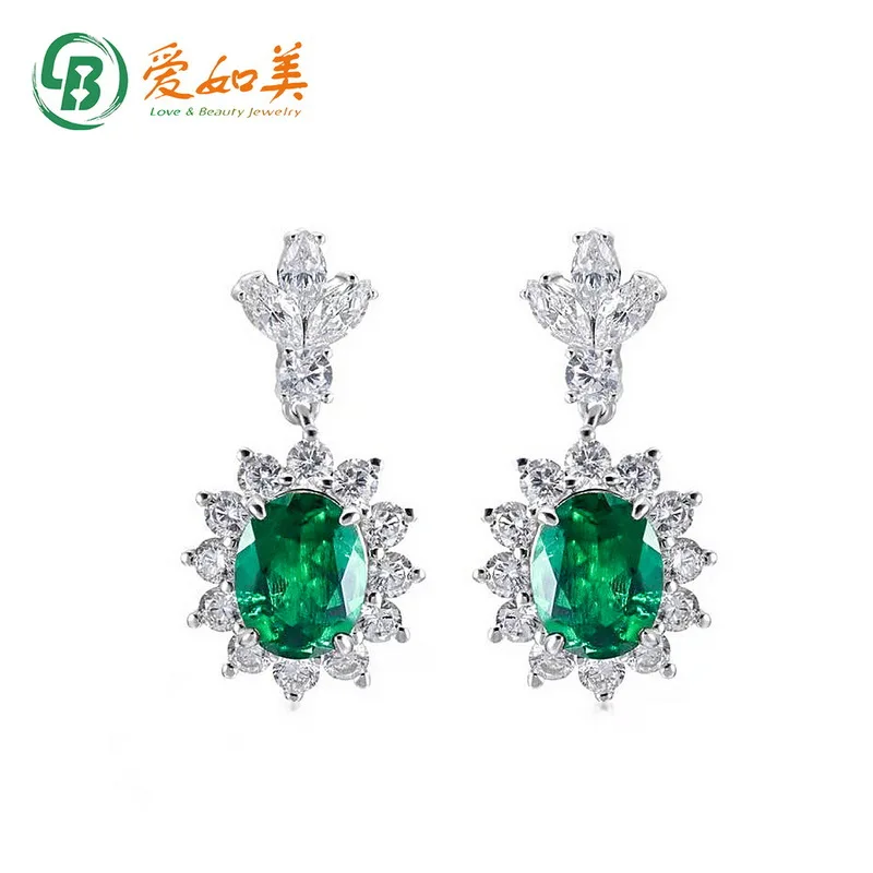 

Noble Sunflower Earrings 18K Gold PT950 Platinum Silver Plated 7-Layer Gold Cultivation Emerald Earrings for Women