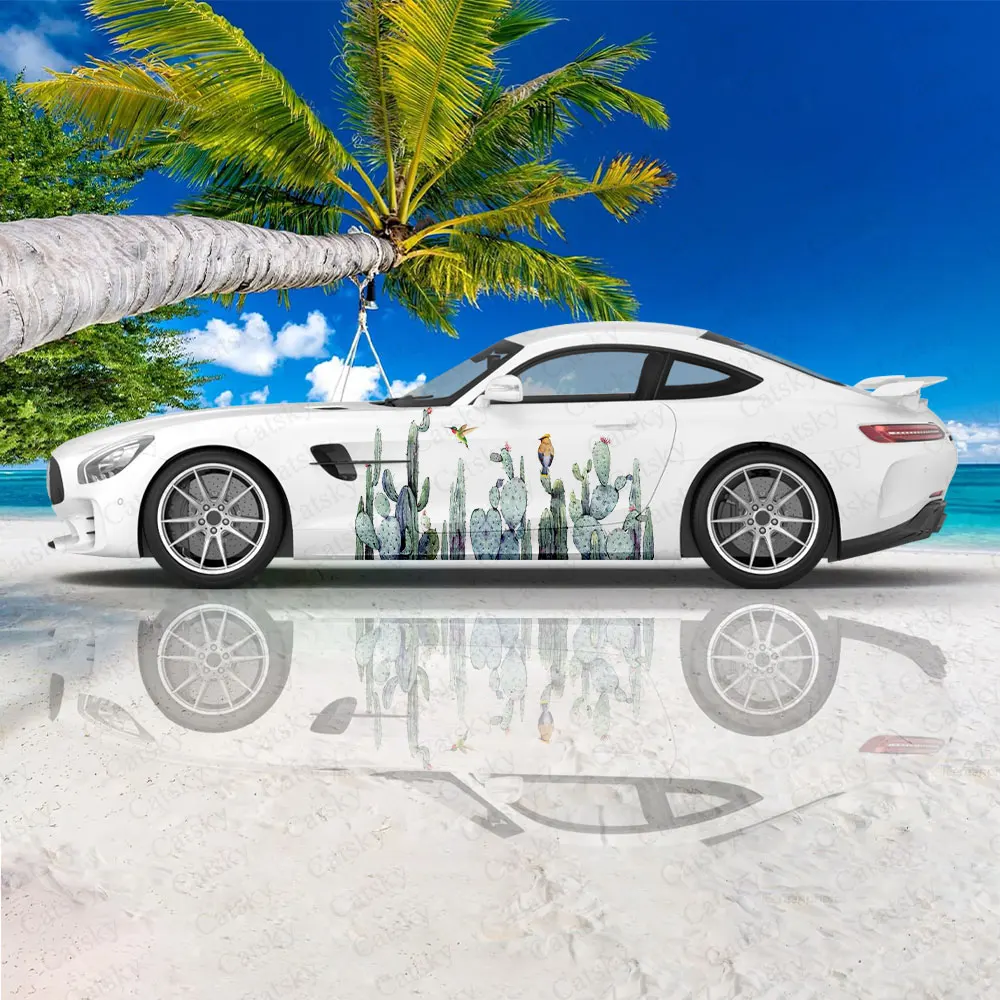 

Мультяшные Автомобильные Наклейки С КАКТУСОМ, универсальные большие наклейки, окрашенные автомобильные наклейки, левая и правая стороны, графические болезненные автомобильные наклейки