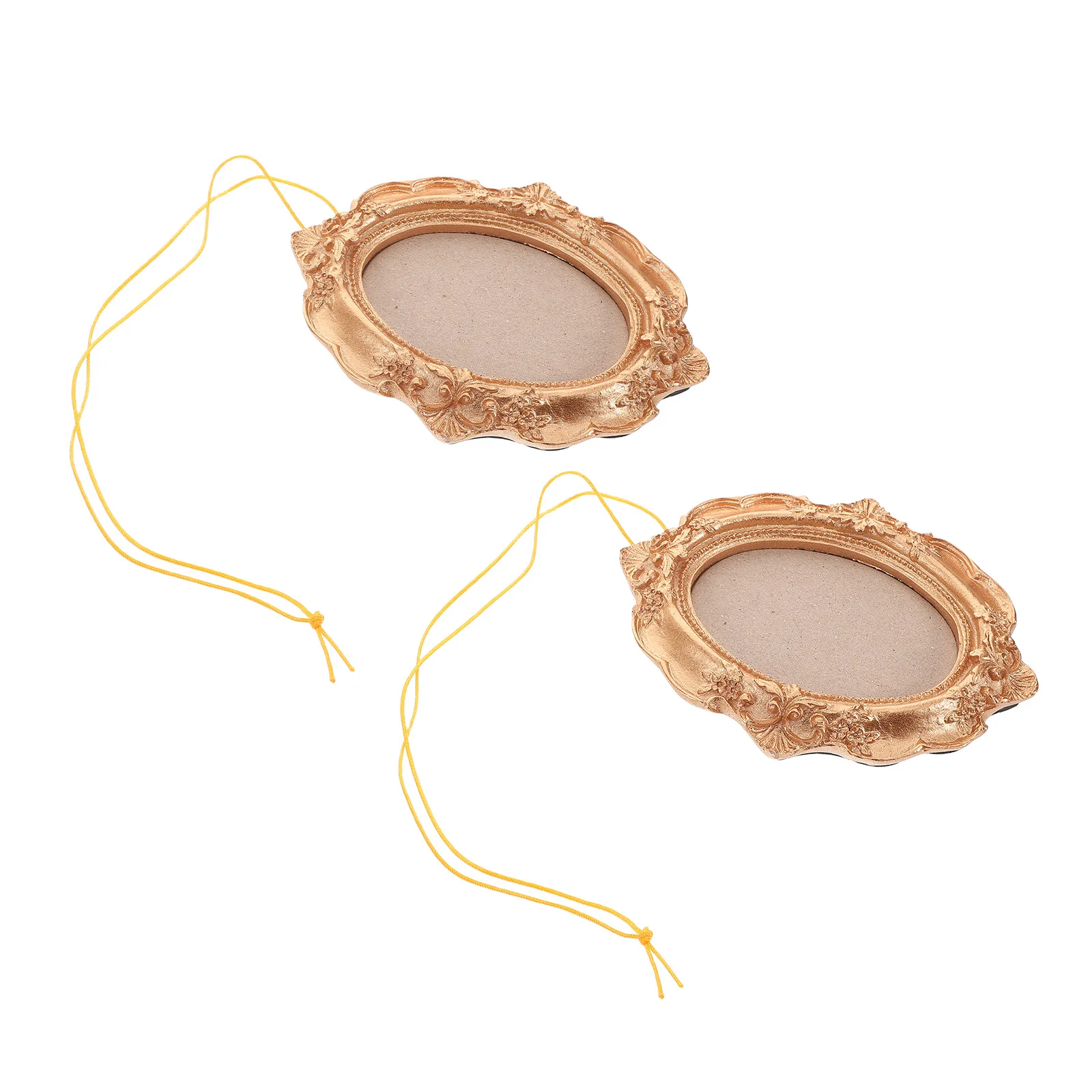 طقم إطار صورة عتيق مكون من قطعتين إطارات معلقة على الحائط باللون الذهبي الصغير لغرفة المعيشة وغرفة النوم وعرض صور فريد للمنزل الفني