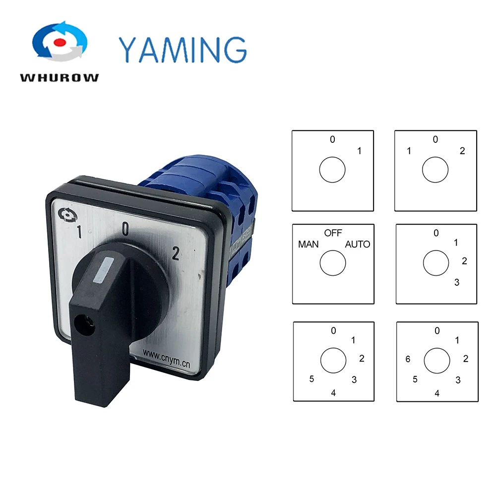 LW26-20 Electric 2/3/4/6/7 position Silver contact 20A 690V 3 poles Control Rotary Changeover Cam Switch LW28-20 YMW26-20/3