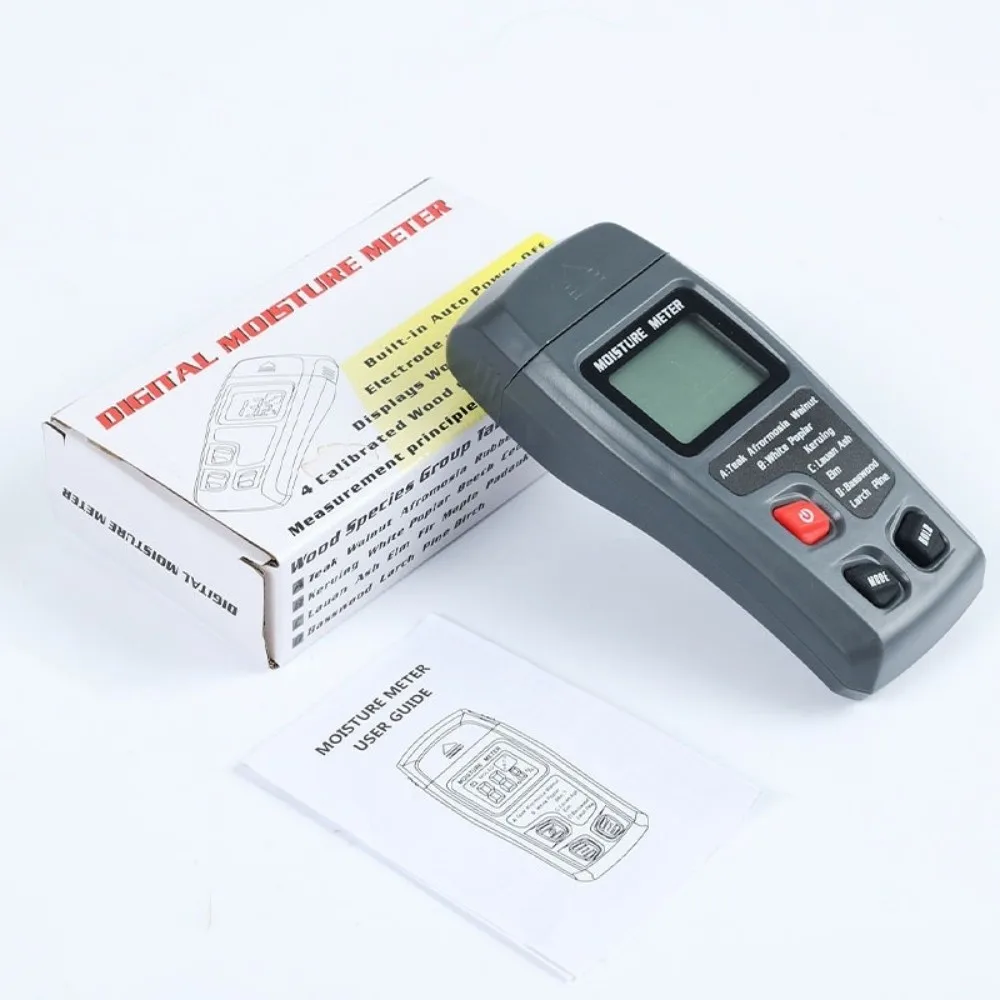 Digital Display Wood Moisture Tester Two Pins Probe Accurate Reading Wood Moisture Meter Large LCD Screen Timber Damp Detector