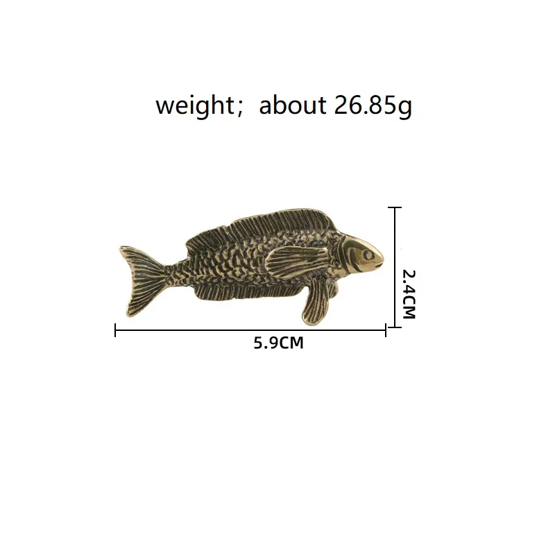 Antique Brass Arowana Fortune Gathering Mascot Small Statue Ornament Aquarium Fish Home Decor Miniature Figurines Handicrafts