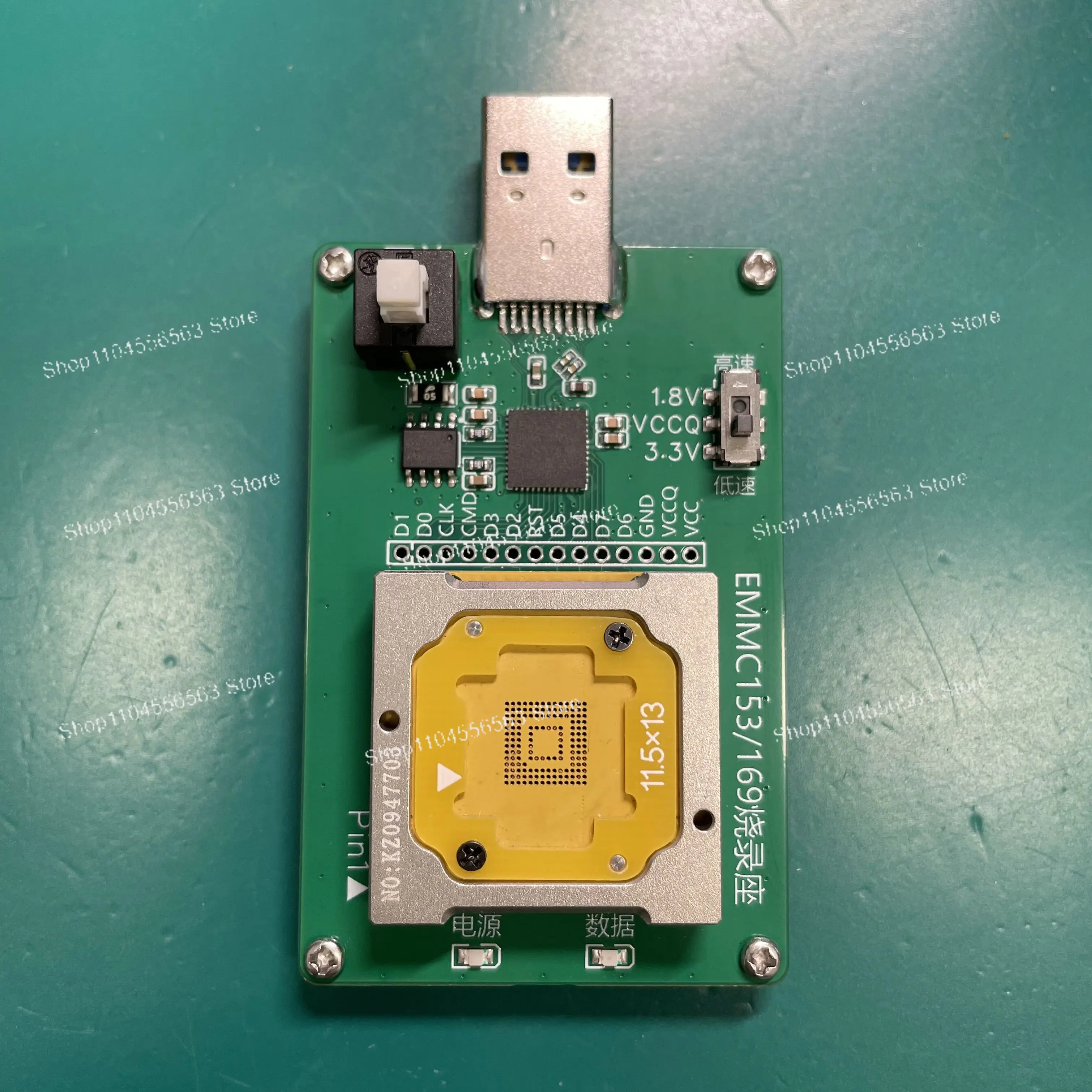 EMMC153/169 USB 3.0 Programming Adapter - High-speed ISP Flash Programming Test Bench, Equipped with GL3227E/GL3224E Chips