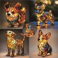 Glowing Pet Decor Lamp | USB Rainbow Dog & Cat Figurine | Night Light Gift for Kids Adults