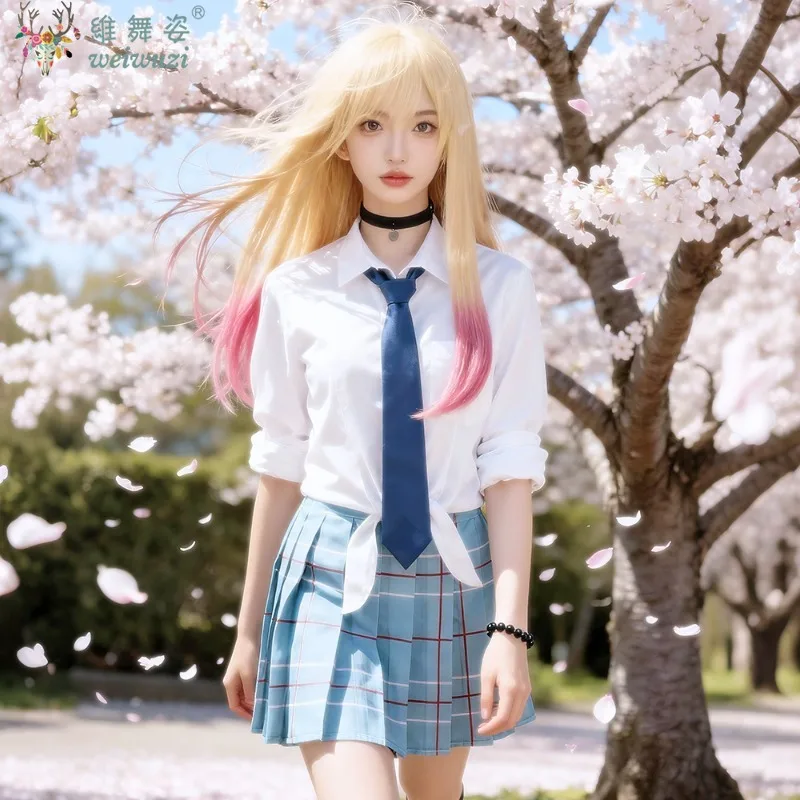 Аниме My Dress Up Darling Kitagawa Marin JK школьная форма наряд косплей костюм девушка костюм на Хэллоуин необычные сценические представления