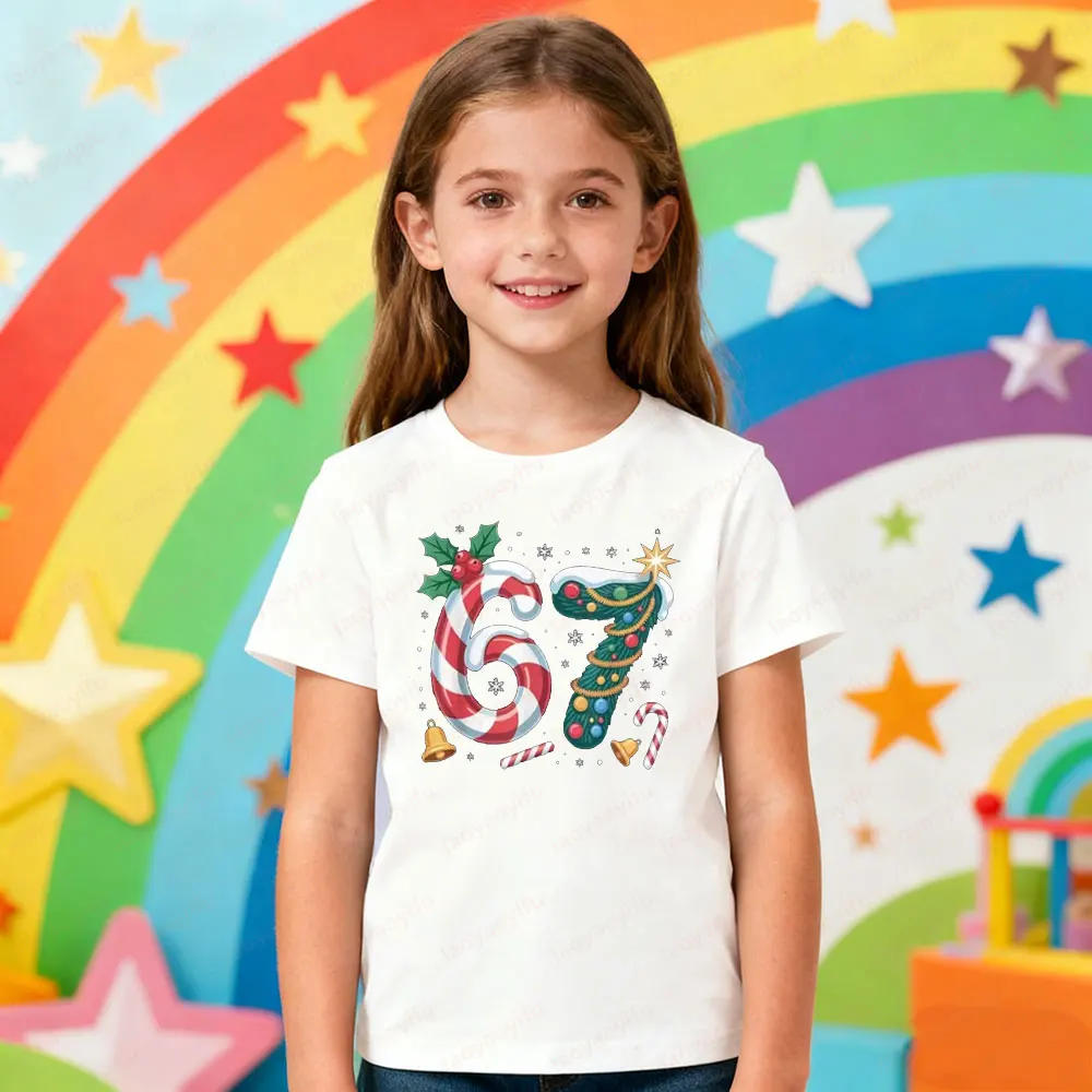 

Children's T-shirt - Trendy and cool style for 2026, size 67, cartoon pattern, suitable for girls, summer casual style