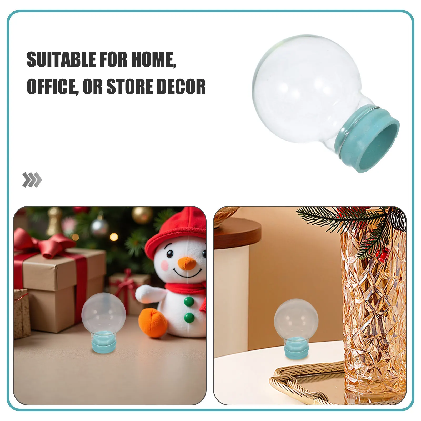 3Pcs Clear Glass Snow Globe Kit 45Mm Fillable Empty Dome Jar for DIY Craft Projects Christmas Decor Eternal Flower Display Bell