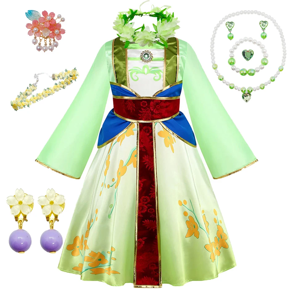 mulan in green dress Daydream Mulan Satin Kimono Dress