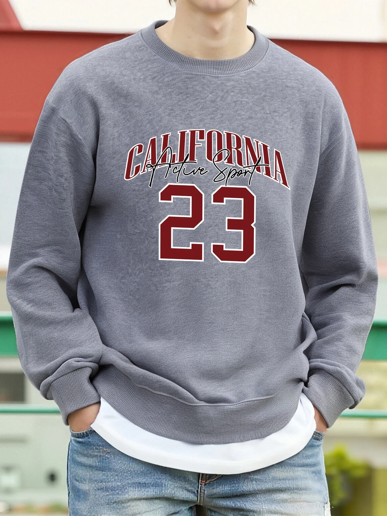 California Active Sport 23-Design Herren-Sweatshirts, modischer Straßenpullover, Fleece, Freizeitkleidung, Rundhalsausschnitt, Sportbekleidung, Herbst-Tops