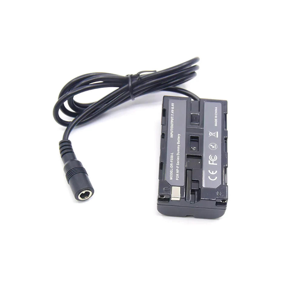 NP F550 DC Coupler Dummy Battery Supply for BMPCC CCTV Security Various Video Lights F970 F960 F750 Compatible